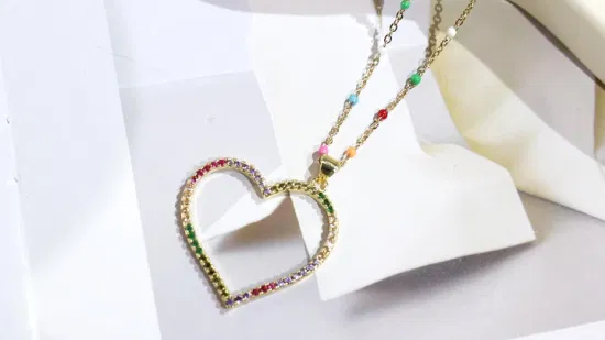 Collar pendiente de la estrella del collar pendiente del corazón de las ventas calientes del Amazonas con el Zircon del AAA